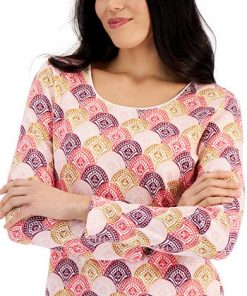 Karen Scott Women's Catalina Printed Top, Created For Macy's -CeCe cloth-shop 21260161 fpx