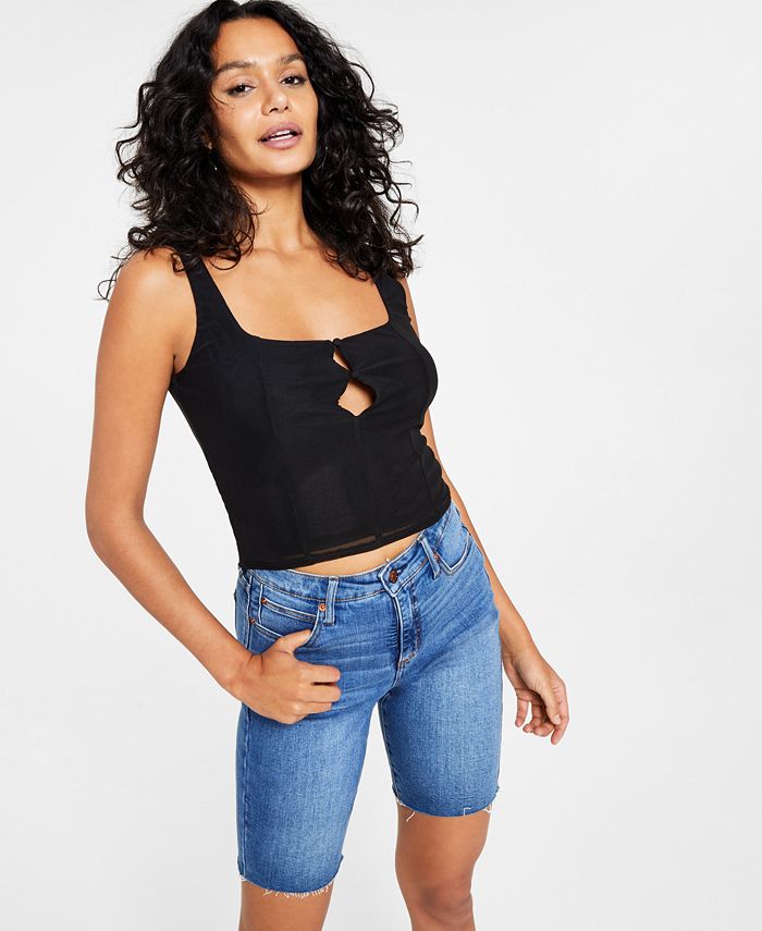 Women's Cutout Mesh Top, Created For Macy's Bar III Women's Cutout Mesh Top, Created For Macy's -CeCe cloth-shop