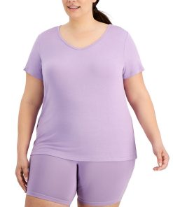 ID Ideology Trendy Plus Solid V-Neck T-Shirt, Created For Macy's