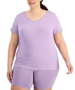 ID Ideology Trendy Plus Solid V-Neck T-Shirt, Created For Macy's