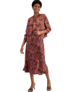 Bar III Women's Ikat-Print Scrunch-Sleeve Blazer, Created For Macy's -CeCe cloth-shop 21428395 fpx