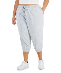 ID Ideology Performance Plus Size Cropped Jogger Pants, Created For Macy's