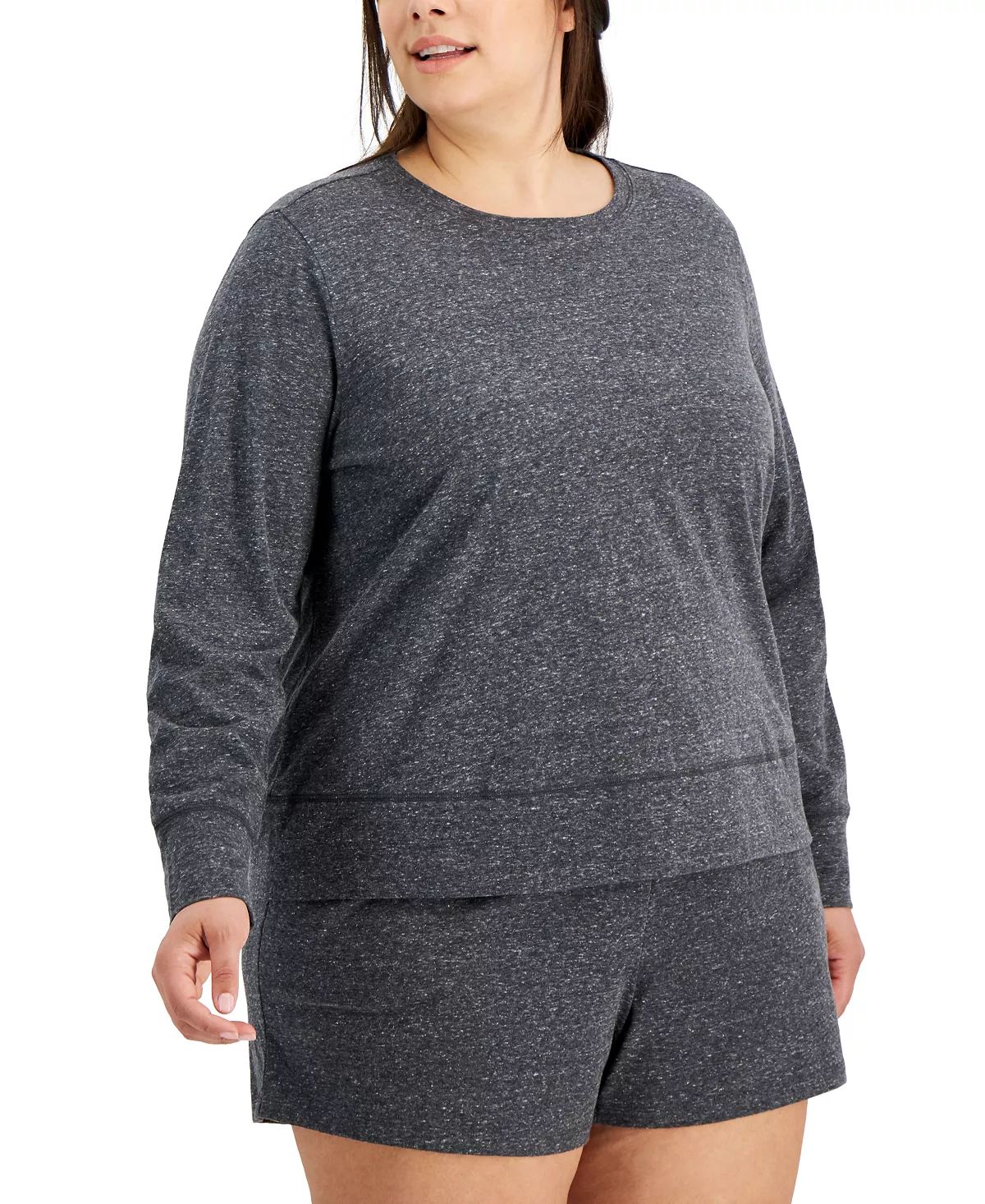 ID Ideology Plus Size Retro Recycled Long-Sleeve Top, Created For Macy's 4 ID Ideology Plus Size Retro Recycled Long-Sleeve Top, Created For Macy's - Image 4