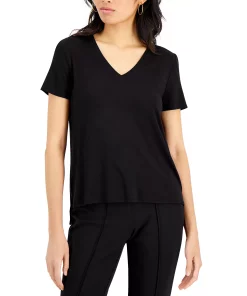Alfani Women's V-Neck T-Shirt, Created For Macy's -CeCe cloth-shop 21515802 fpx