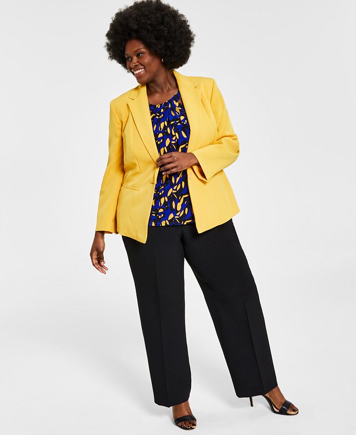 Kasper Plus Size Crepe One-Button Blazer 4 Kasper Plus Size Crepe One-Button Blazer - Image 4