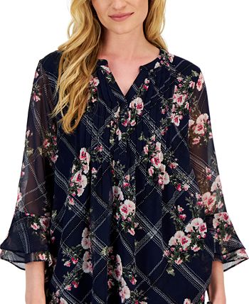 Women's Etching Garden Top, Created For Macy's Charter Club Women's Etching Garden Top, Created For Macy's -CeCe cloth-shop