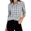 Charter Club Women's Embellished Plaid Top, Created For Macy's