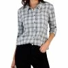 Charter Club Women's Embellished Plaid Top, Created For Macy's