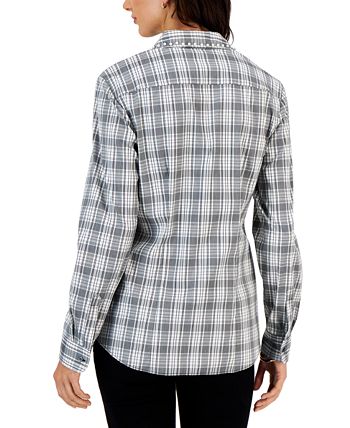 Women's Embellished Plaid Top, Created For Macy's Charter Club Women's Embellished Plaid Top, Created For Macy's -CeCe cloth-shop