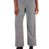 Charter Club Women's Pull-On Wide-Leg Houndstooth Pants, Created For Macy's