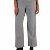 Charter Club Women's Pull-On Wide-Leg Houndstooth Pants, Created For Macy's