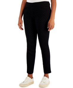 Charter Club Women's Embossed Dot Pull-On Skinny Pants, Created For Macy's
