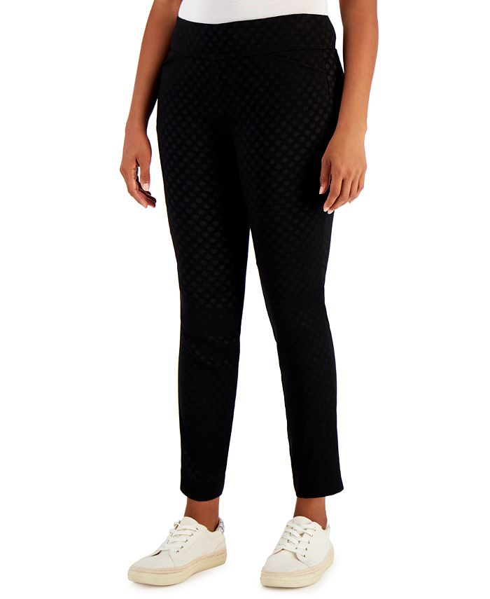 Women's Embossed Dot Pull-On Skinny Pants, Created For Macy's Charter Club Women's Embossed Dot Pull-On Skinny Pants, Created For Macy's -CeCe cloth-shop