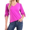 CeCe Women's V-Neck Tie-Sleeve Short Sleeve Blouse