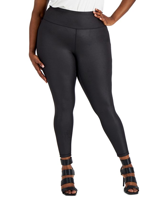 INC International Concepts Plus Size Shine Compression Leggings, Created For Macy's 1 INC International Concepts Plus Size Shine Compression Leggings, Created For Macy's