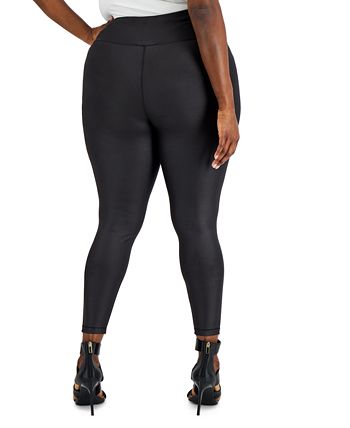 INC International Concepts Plus Size Shine Compression Leggings, Created For Macy's 2 INC International Concepts Plus Size Shine Compression Leggings, Created For Macy's - Image 2