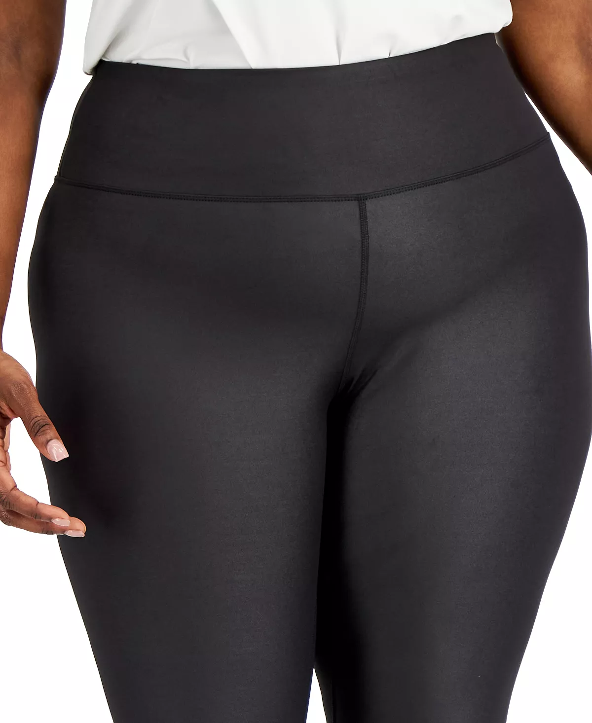 INC International Concepts Plus Size Shine Compression Leggings, Created For Macy's 4 INC International Concepts Plus Size Shine Compression Leggings, Created For Macy's - Image 4