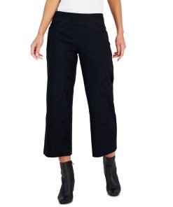 Charter Club Women's Jacquard Pull-On Wide-Leg Cropped Pants, Created For Macy's
