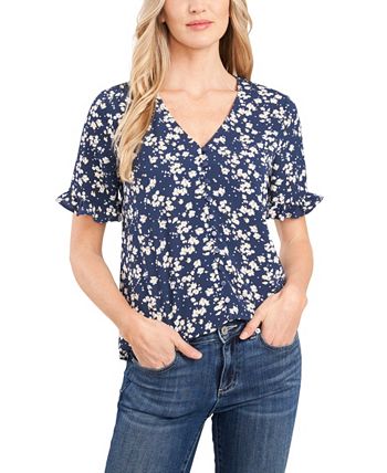 Women's Daisy Dots Ruffled Sleeve Top CeCe Women's Daisy Dots Ruffled Sleeve Top -CeCe cloth-shop