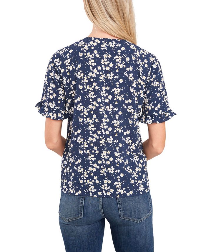 Women's Daisy Dots Ruffled Sleeve Top CeCe Women's Daisy Dots Ruffled Sleeve Top -CeCe cloth-shop