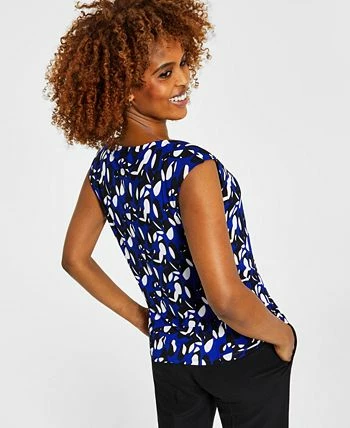 Kasper Women's Printed Twist-Neck Blouse - Image 2