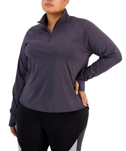 ID Ideology Plus Size Quarter-Zip Sweatshirt, Created For Macy's