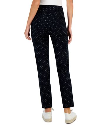 Women's Afternoon Dot-Print Cambridge Ponté-Knit Pants, Created For Macy's Charter Club Women's Afternoon Dot-Print Cambridge Ponté-Knit Pants, Created For Macy's -CeCe cloth-shop
