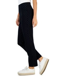 Charter Club Women's Afternoon Dot-Print Cambridge Ponté-Knit Pants, Created For Macy's 2 Charter Club Women's Afternoon Dot-Print Cambridge Ponté-Knit Pants, Created For Macy's -CeCe cloth-shop 21674283 fpx