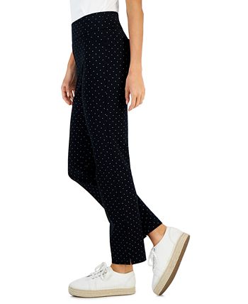Women's Afternoon Dot-Print Cambridge Ponté-Knit Pants, Created For Macy's Charter Club Women's Afternoon Dot-Print Cambridge Ponté-Knit Pants, Created For Macy's -CeCe cloth-shop