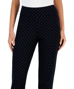 Charter Club Women's Afternoon Dot-Print Cambridge Ponté-Knit Pants, Created For Macy's 3 Charter Club Women's Afternoon Dot-Print Cambridge Ponté-Knit Pants, Created For Macy's -CeCe cloth-shop 21674284 fpx