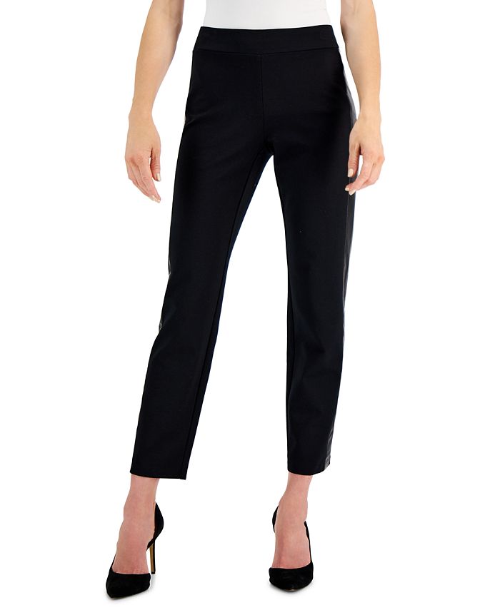 Women's Faux-Leather-Stripe Ponté-Knit Pants, Created For Macy's JM Collection Women's Faux-Leather-Stripe Ponté-Knit Pants, Created For Macy's -CeCe cloth-shop