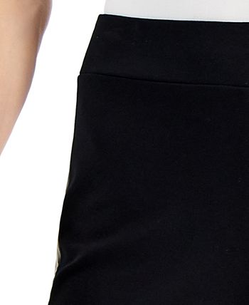 Women's Faux-Leather-Stripe Ponté-Knit Pants, Created For Macy's JM Collection Women's Faux-Leather-Stripe Ponté-Knit Pants, Created For Macy's -CeCe cloth-shop