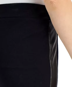 JM Collection Women's Faux-Leather-Stripe Ponté-Knit Pants, Created For Macy's 5 JM Collection Women's Faux-Leather-Stripe Ponté-Knit Pants, Created For Macy's -CeCe cloth-shop 21688126 fpx