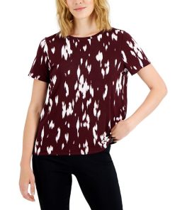 Alfani Women's Printed Crewneck T-Shirt, Created For Macy's