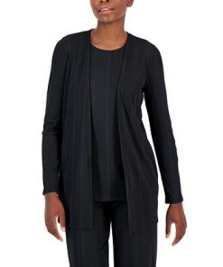 Alfani Women's Ribbed-Stripe Open-Front Cardigan, Created For Macy's -CeCe cloth-shop 21704185 fpx
