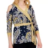 JM Collection Women's Nancy Border-Print Top, Created For Macy's