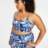 ID Ideology Plus Size Brushstroke-Print Low-Impact Sports Bra, Created For Macy's