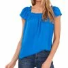 CeCe Ruffled Square-Neck Top