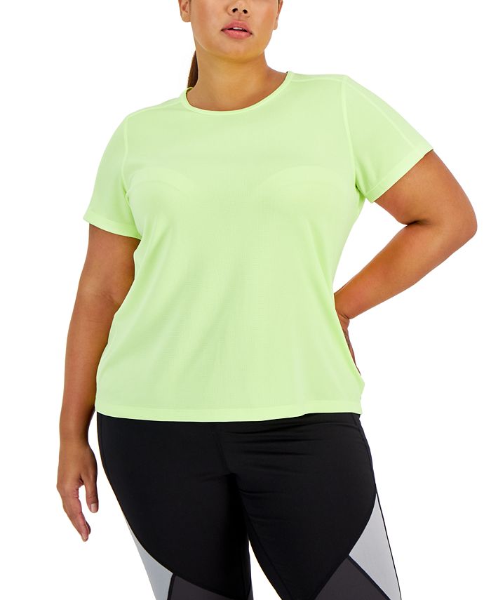 Plus Size Birdseye Mesh T-Shirt, Created For Macy's ID Ideology Plus Size Birdseye Mesh T-Shirt, Created For Macy's -CeCe cloth-shop