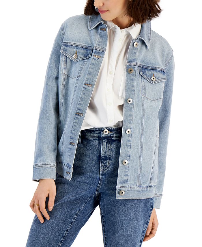 Women's Denim Trucker Jacket, Created For Macy's Style & Co Women's Denim Trucker Jacket, Created For Macy's -CeCe cloth-shop