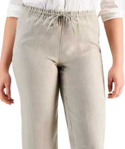 Charter Club Women's Linen Capri Tie-Waist Pants, Created For Macy's -CeCe cloth-shop 21760506 fpx