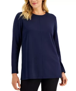 Karen Scott Women's Seam-Front French Terry Tunic, Created For Macy's -CeCe cloth-shop 21768283 fpx