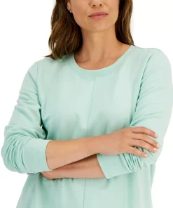 Karen Scott Women's Seam-Front French Terry Tunic, Created For Macy's -CeCe cloth-shop 21768288 fpx