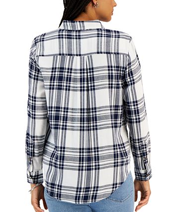 Style & Co Women's Cotton Plaid Button-Front Shirt, Created For Macy's 2 Style & Co Women's Cotton Plaid Button-Front Shirt, Created For Macy's - Image 2