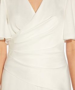 Adrianna Papell Women's Flutter-Sleeve Wide-Leg Jumpsuit 6 Adrianna Papell Women's Flutter-Sleeve Wide-Leg Jumpsuit -CeCe cloth-shop 21825892 fpx