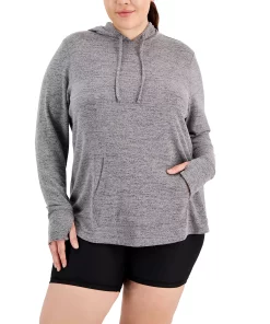 ID Ideology Plus Size Knit Hoodie, Created For Macy's