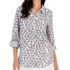 Charter Club Women Paisley-Print Linen Shirt, Created For Macy's