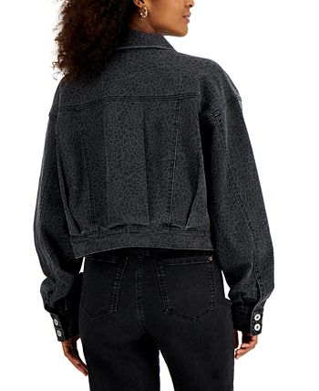 Women's Printed Denim Tucker Jacket, Created For Macy's INC International Concepts Women's Printed Denim Tucker Jacket, Created For Macy's -CeCe cloth-shop