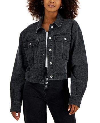 Women's Printed Denim Tucker Jacket, Created For Macy's INC International Concepts Women's Printed Denim Tucker Jacket, Created For Macy's -CeCe cloth-shop