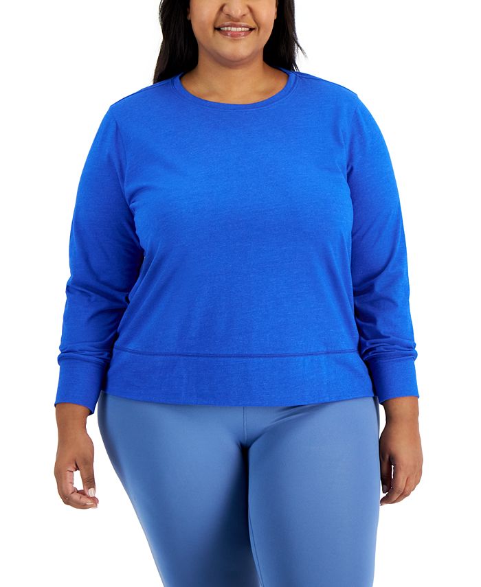ID Ideology Plus Size Retro Recycled Long-Sleeve Top, Created For Macy's 1 ID Ideology Plus Size Retro Recycled Long-Sleeve Top, Created For Macy's